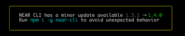 NEAR CLI detects a new version